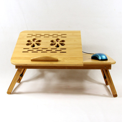【廠家批發(fā) 竹筆記本電腦桌 床上懶人桌 散熱先鋒 雙靜音USB風扇】價格,廠家,圖片,桌類,龍泉市奇客竹木制品廠-